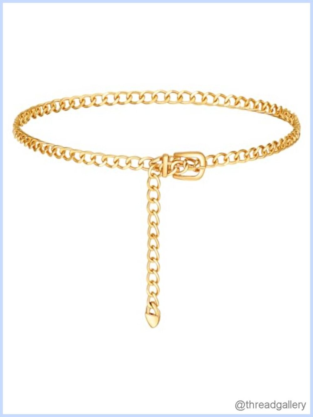 Gold Stainless Steel Chain Waist Belt Adjustable Women's Dress Jeans